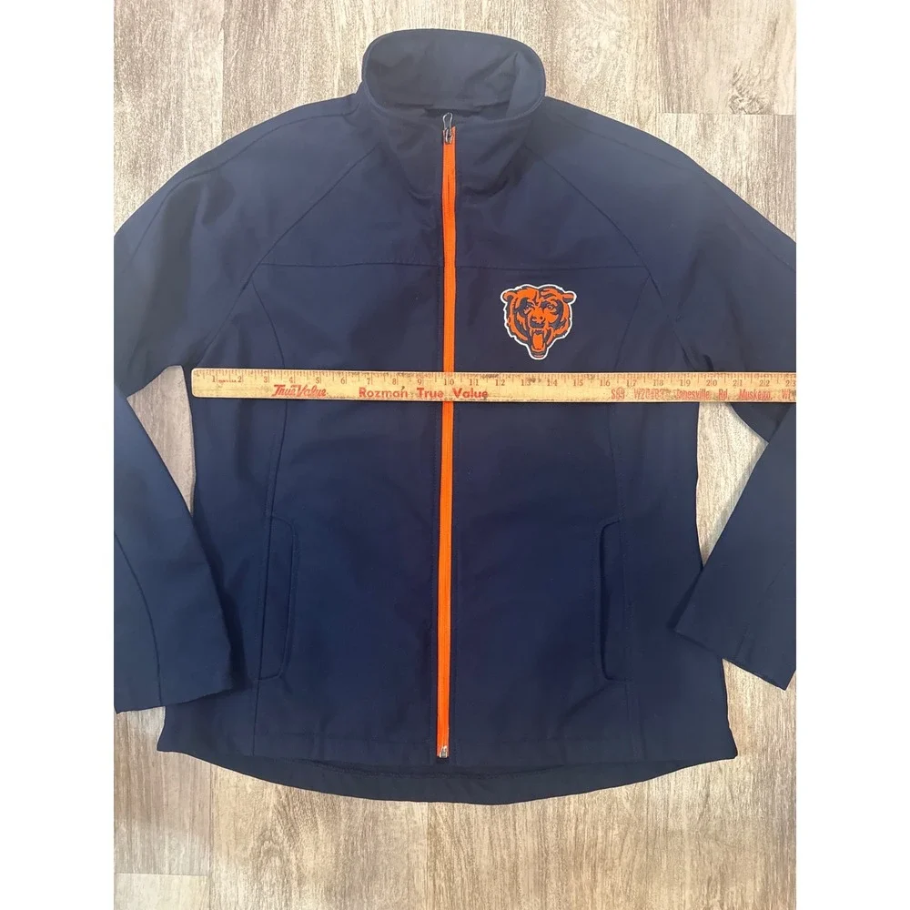 NFL‎ Team Apparel Chicago Bears Womens Navy Blue Softshell Zip Jacket Large